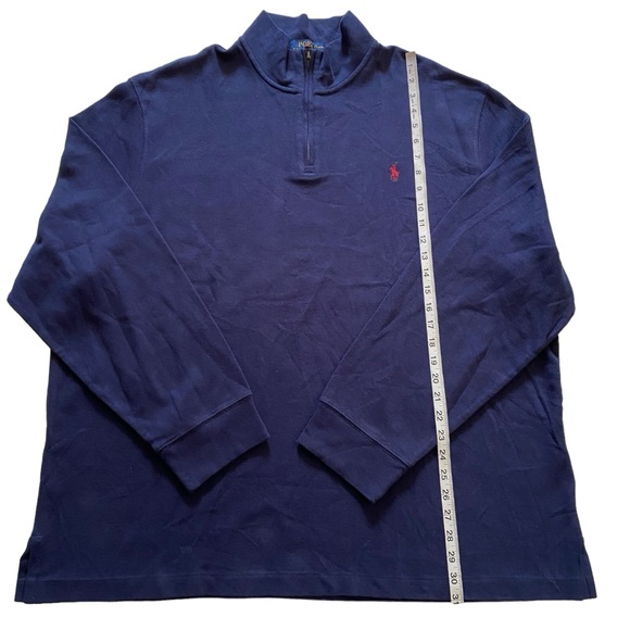 NWT Polo Ralph Lauren Classic Estate-Rib Quarter-Zip Pullover Men Size XXL Navy - Picture 11 of 15